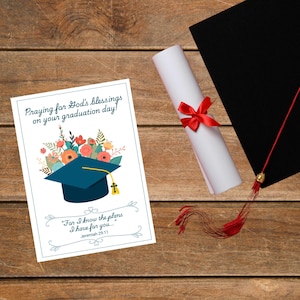 Cartão de formatura cristão com Jeremias 29:11, cartão de formatura baseado na fé, cartão da turma de 2025, saudação religiosa de formatura, conjunto de cartões em massa