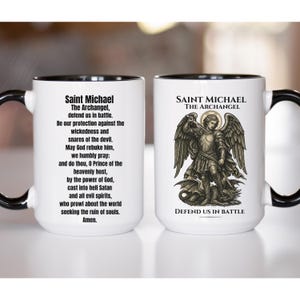 St. Michael Catholic Mug, Saint Gift, Catholic Mug, RCIA Gift, Confirmation Gift, Catholic Gift for Men, Trad Catholic Mug, Christmas Gift