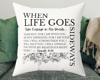 Cojín con versículos bíblicos, decoración para el hogar con versículos de la Biblia, regalo de ánimo, cojín religioso, regalo de fe