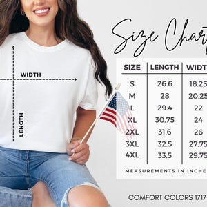 Floral USA Comfort Colors® T-Shirt, Patriotic American Flag Tee, Vintage USA Shirt image 6