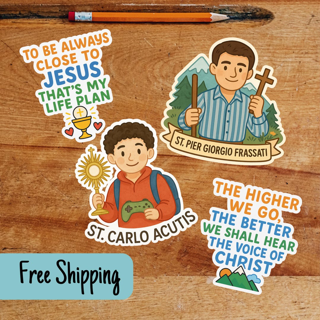 Catholic Saint Sticker Bundle for Kids: St. Carlo Acutis and Pier ...