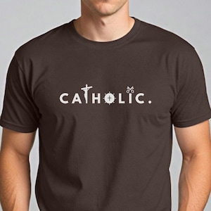 Catholic T-Shirt for Men, Faith Shirt for Husband or Dad, Catholic Gift for Him, Father&#39;s Day Catholic Tee, Godfather Gift, Gift for Son