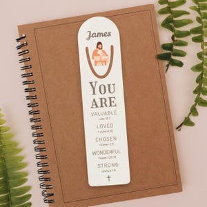 Personalized Christian Metal Bookmark: Confirmation, Communion, Baptism Gift