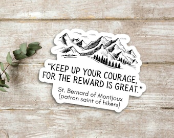 St. Bernard of Montjoux Sticker, Patron Saint of Hikers, Catholic Saint Sticker, Catholic Hiking Gift, Catholic Fathers Day, Catholic Gifts