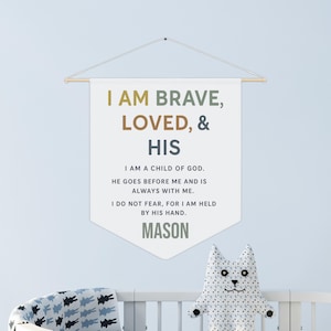 Religious Nursery Decor, Christian Nursery Decoration, Fabric Wall Hanging, Kids Room Decor, Christian Baby Shower Gift, Christian Baby Gift