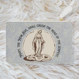 Blessed Mother Rosary Bag, Chapel Veil Pouch, Catholic Rosary Bag, Catholic Gift for Her, Floral Rosary Bag, Rosary Pouch, Catholic gifts