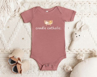 Cradle Catholic Baby Bodysuit, Catholic Baby Gift, Infant One Piece, Baptism Gift, Baby Shower Gift, Catholic Baby Clothes