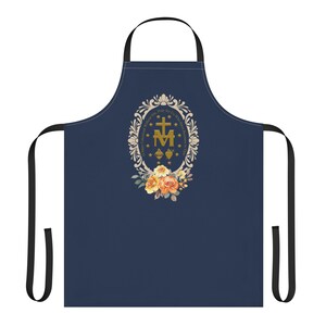 Delantal católico, delantal de la Medalla Milagrosa, regalo para mamá católica, delantal de cocina mariano, regalo de la Virgen María, regalo para el Día de la Madre católica imagen 2