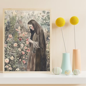St. Therese of Lisieux Art, Catholic Mom Gifts, Catholic Mother&#39;s Day Gift, Catholic Saints Gift, Saint Thérèse of the Child Jesus Art