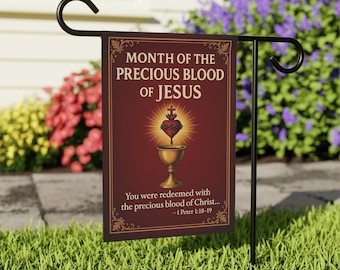 Precious Blood of Jesus Garden Flag: Catholic Liturgical Decor, July Decoration