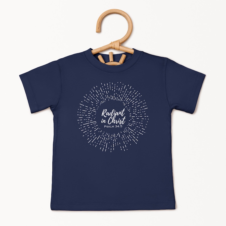 Christian T Shirt, Radiant in Christ Shirt, Bible Verse Shirt, Faith Shirt for Women, Christian Gift for Her, Religious Shirt image 6