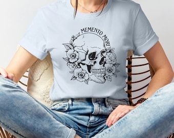 Memento Mori Shirt, Remember Your Death Tee, Floral Skull Shirt, Catholic Shirt for Women, Catholic Gift