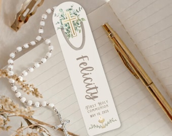 Personalized First Communion Bookmark, Catholic Keepsake Gift for Boys or Girls