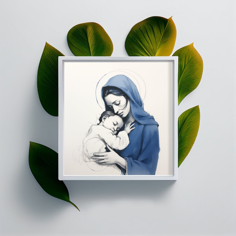 Rosenkranzhalter Jungfrau Maria - Religiöse Heimdekoration Aus Kunstharz