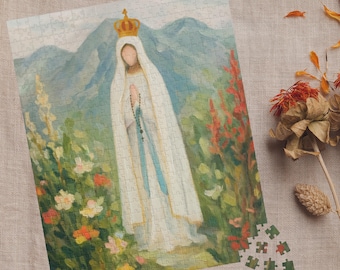 Our Lady of Fatima Puzzle, Catholic Jigsaw Puzzle, Religious Puzzle, Marian Gift, Catholic Gift for Women, Family Puzzle