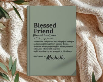 Personalized Christian Journal for Women, Blessed Friend Notebook, Faith Based Gift for Best Friend, Christian Encouragement Gift