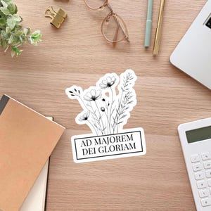 Ad Majorem Dei Gloriam Sticker, Catholic AMDG Sticker, Catholic Latin Sticker, Catholic Stickers, Catholic Laptop Sticker, Catholic Gifts