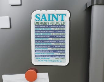 Catholic Saint Magnet, Christian Fridge Decor, Patron Saint Gift