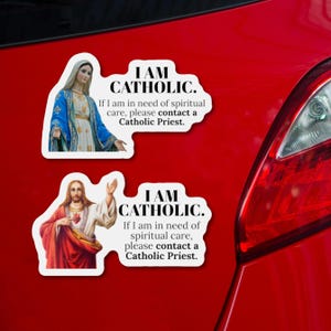 Aimant Je suis catholique - Aimant catholique pour les urgences, Aimant catholique d'urgence, Décoration de voiture religieuse, Aimant catholique, Cadeaux catholiques
