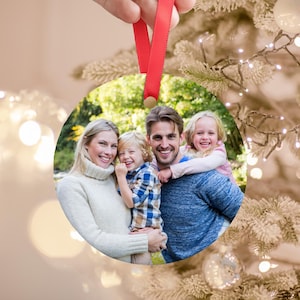 Custom Photo Ornament, Personalized Christmas Ornament, Couples Ornament, Acrylic Keepsake Gift, Custom Picture Ornament, Christmas Gift