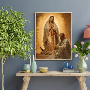 Arte digitale della Madonna di Guadalupe, arte cattolica della Beata Madre, arredamento per la casa cattolico, arte mariana, stampa della Vergine Maria, regali cattolici per lei