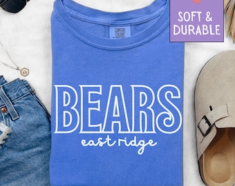 Personalized School Mascot Shirt, Comfort Colors® Game Day Tee, Custom Team Spirit Shirt, School Pride Shirt, Back to School Sports Tee