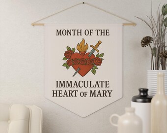 Immaculate Heart of Mary Pennant Banner: Religious Wall Art