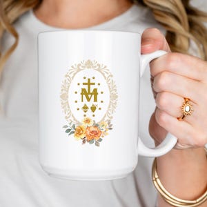 Custom Miraculous Medal Coffee Mug, Catholic Coffee Mug, Catholic Mother&#39;s Day Gift, Catholic Mom Mug, Marian Coffee Cup, Catholic Gifts