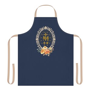 Delantal católico, delantal de la Medalla Milagrosa, regalo para mamá católica, delantal de cocina mariano, regalo de la Virgen María, regalo para el Día de la Madre católica imagen 3