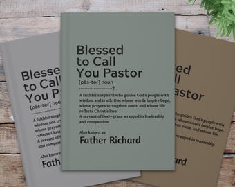 Diario personalizado de agradecimiento al pastor: regalo personalizado para el ministerio, cuaderno religioso para el clero.