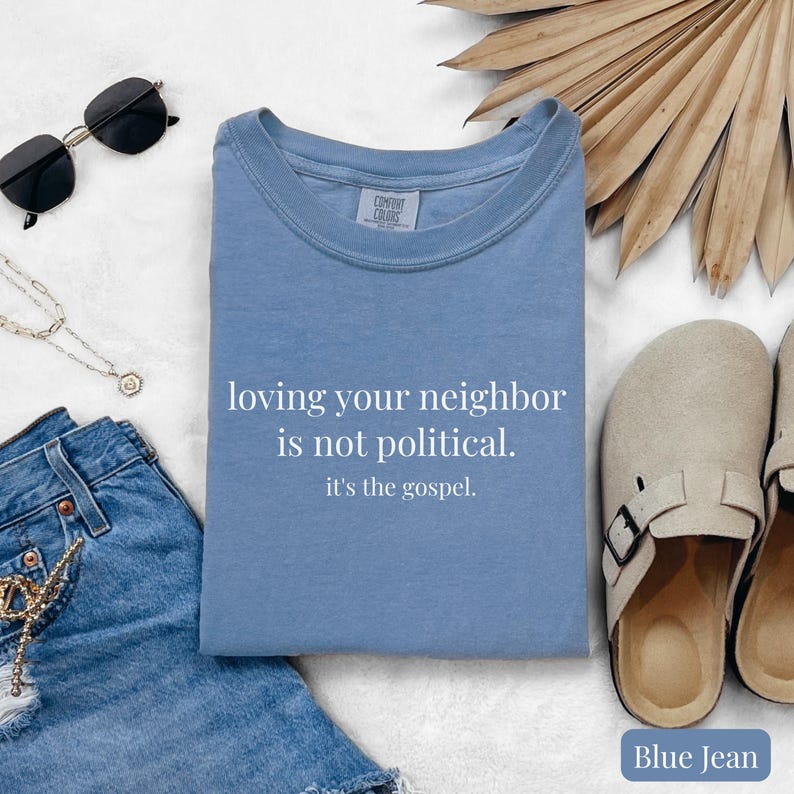 Love Your Neighbor Shirt, Christian Shirt, Comfort Colors Tee, Love Thy Neighbor Shirt, Minimalist Faith Shirt, Gospel Shirt image 2