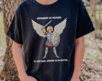 St. Michael Archangel Kids T-Shirt: Catholic Boys All Saints Day Tee