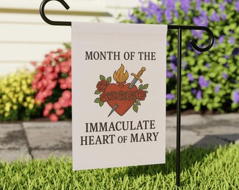 Immaculate Heart of Mary Garden Flag: Religious Catholic Decor