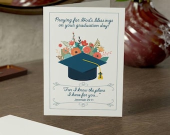 Catholic Graduation Card, Class of 2026 Gift, Jeremiah 29:11 Scripture Keepsake, Faith Graduation Blessing Card, Christian Grad Gift