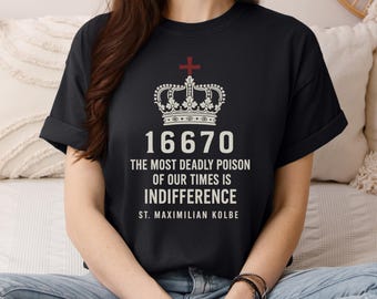 St. Maximilian Kolbe Comfort Colors Shirt: Catholic Saint Tee, Religous Apparel