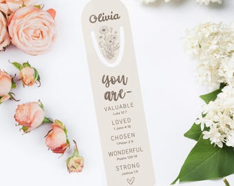 Segnalibro biblico personalizzato, segnalibro cristiano con nome personalizzato, regalo per battesimo, regalo per prima comunione, segnalibro con versetto biblico, regalo religioso