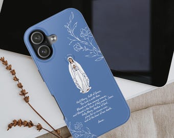 Jungfrau Maria Floral Handyhülle: Ave Maria Gebetshülle, marianisches katholisches Geschenk