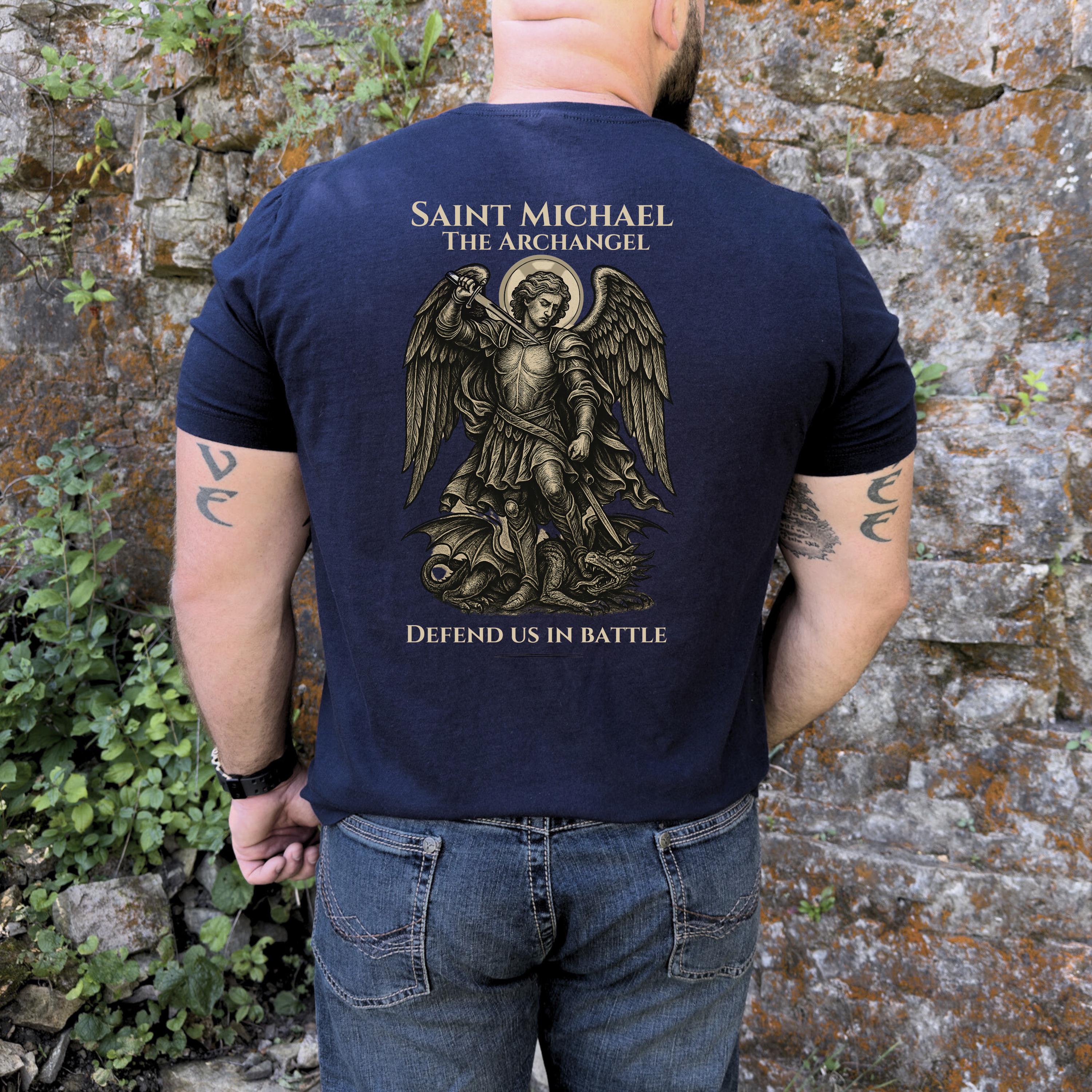 Saint Michael the Archangel Shirt for Men, Catholic Warrior