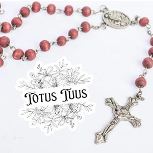 Catholic Totus Tuus Sticker, Totus Tuus Vinyl Decal, Catholic Sticker Gift, Catholic Laptop Decal, Catholic Marian Sticker, Totally Yours