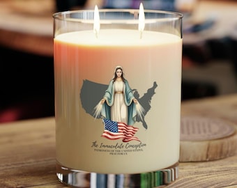 Immaculate Conception Candle, Catholic Marian Gift, Virgin Mary Candle, Catholic Prayer Candle, 4th of July Gift
