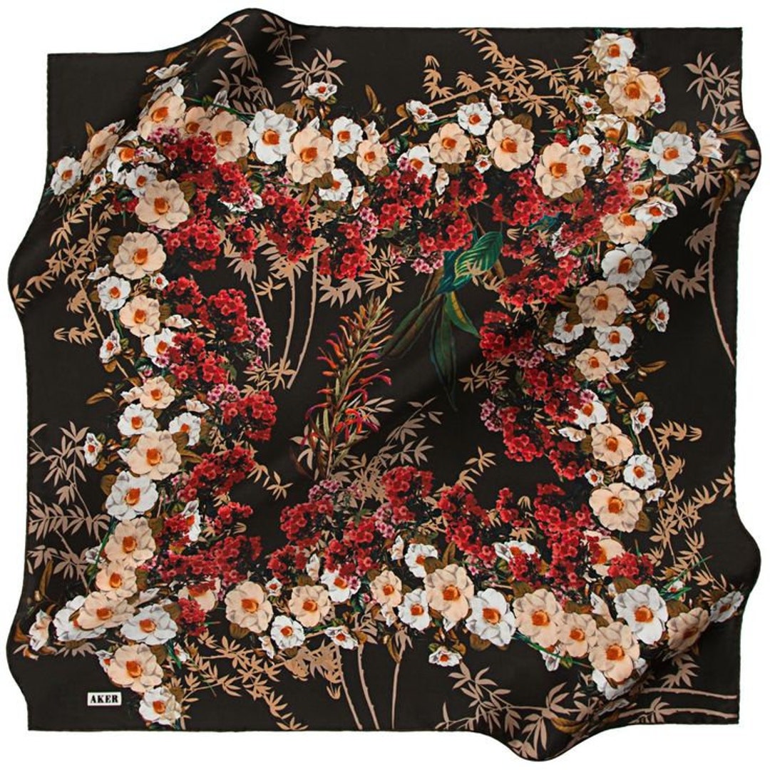 Foulard/Carré/Shawl★Foulard en soie 100%★hand rolled-16g★Silk