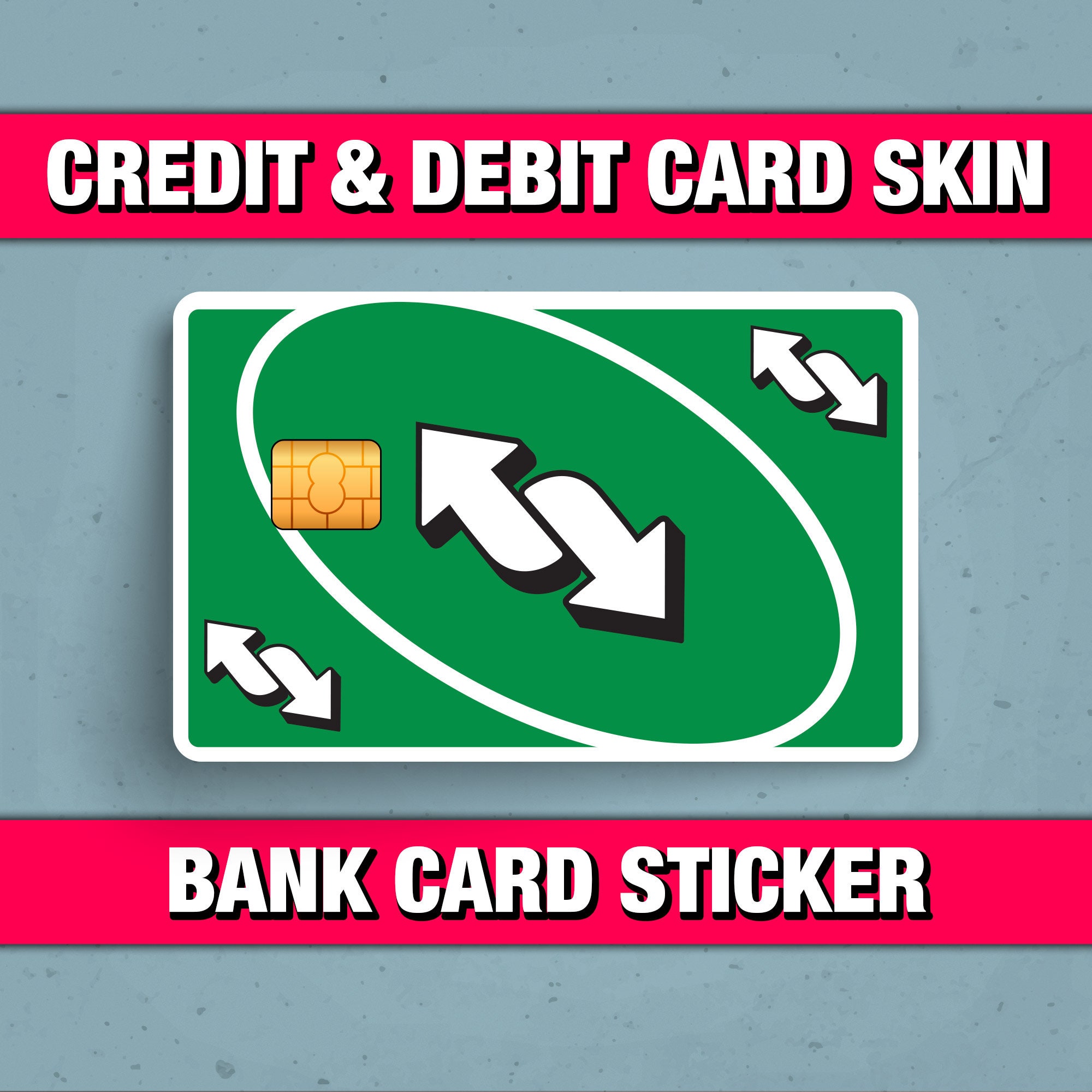 Uno Reverse Draw 4 Card Credit Card SMART Sticker Skin Decal, Card Wrap