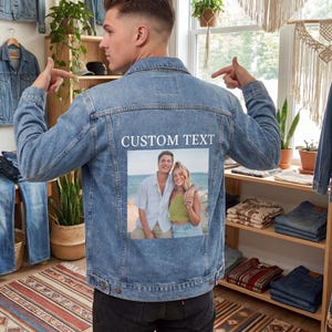 Personalized Denim Jacket: Custom Text, Birthday Gift