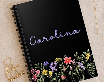 Personalisiertes Wildblumen Notizbuch - Individuelles Name Journal für Sie