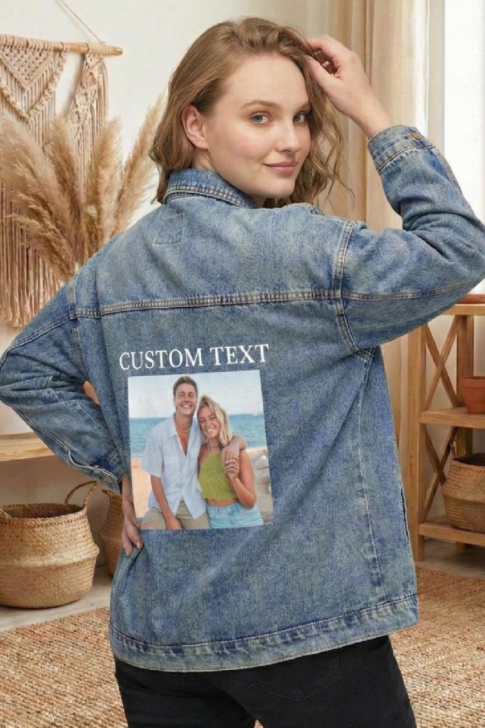 Personalized Denim Jacket: Custom Text, Birthday Gift - Etsy