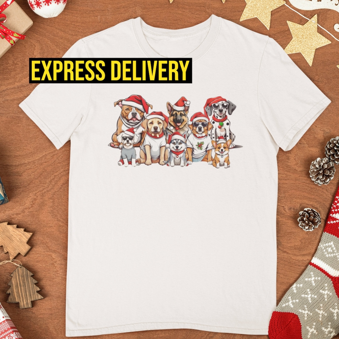 Awesome Christmas Dogs Shirt, Dog Lover Tee, Holiday Sweater, Christmas