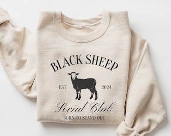 Black Sheep Sweatshirt, Custom Birth Year Sweater, Personalized Family Gift, Farm Animal Lover Gift, Funny Sheep shirt, Social Club Crewneck