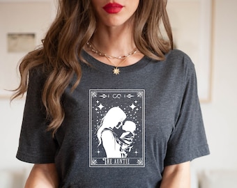 The Auntie Tarot Card Shirt, Promoted to Auntie Gift, Celestial New Auntie Top, Auntie Tshirt, Best Aunt Ever Tshirt, Cool Aunt Shirt