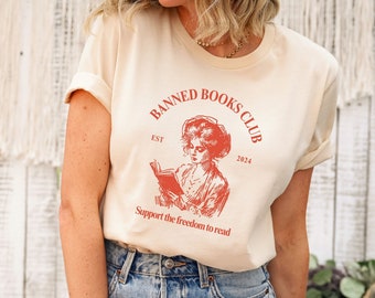 Banned Books Shirt Banned Book Club I Read Banned Books T Shirt Librarian Gift Book Lover Tee Bibliophile Present Social Justice tshirt