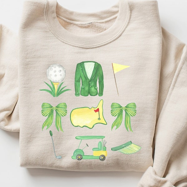 Masters Golf Tournament Graphic Tee, Golfer Clothing, Golf Tournament Sweater, Golf Sweatshirt, Golfing Apparel, Gift for Golfer, Golf Tee
